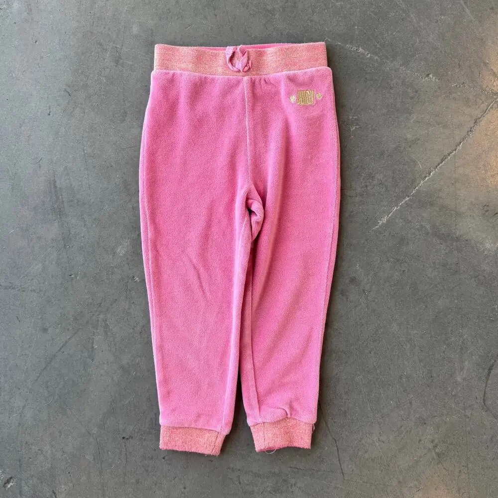 Vintage Y2K Juicy Couture 3T Pink Sparkle Soft Lounge Sweatpant Jogger